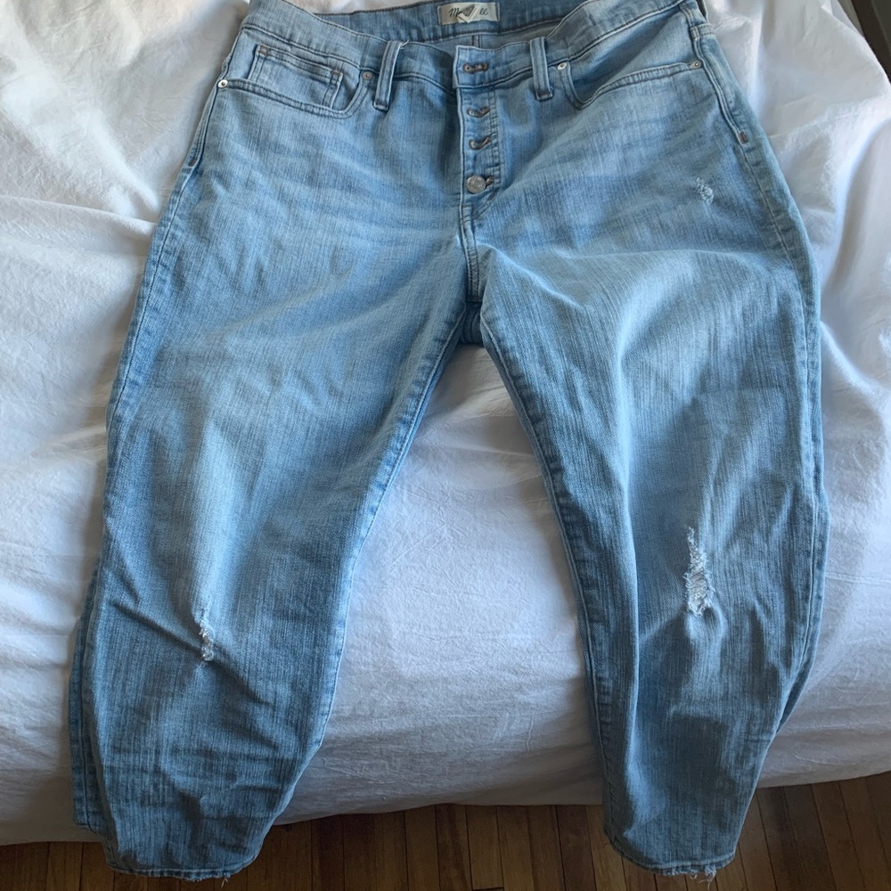 Madewell high rise skinny jeans.
